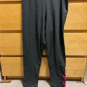 AdidaGray Leggings with Pink Accents